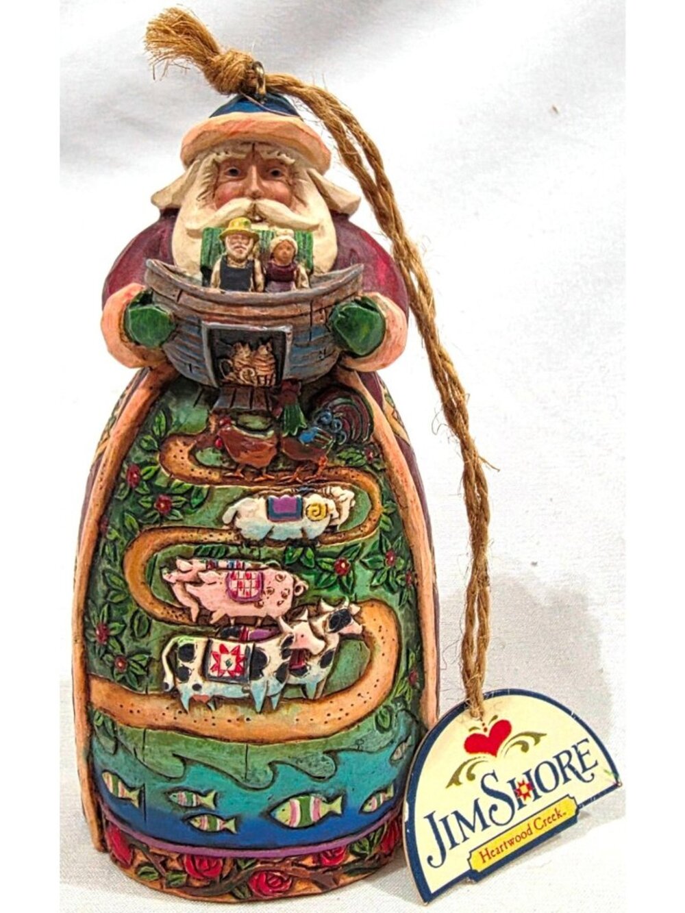 Jim Shore SANTA WITH NOAHs ARK Christmas Ornament Heartwood Creek two by two